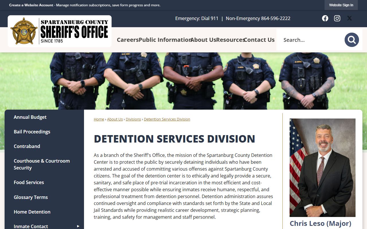 Spartanburg County arrest records and court charges detention services