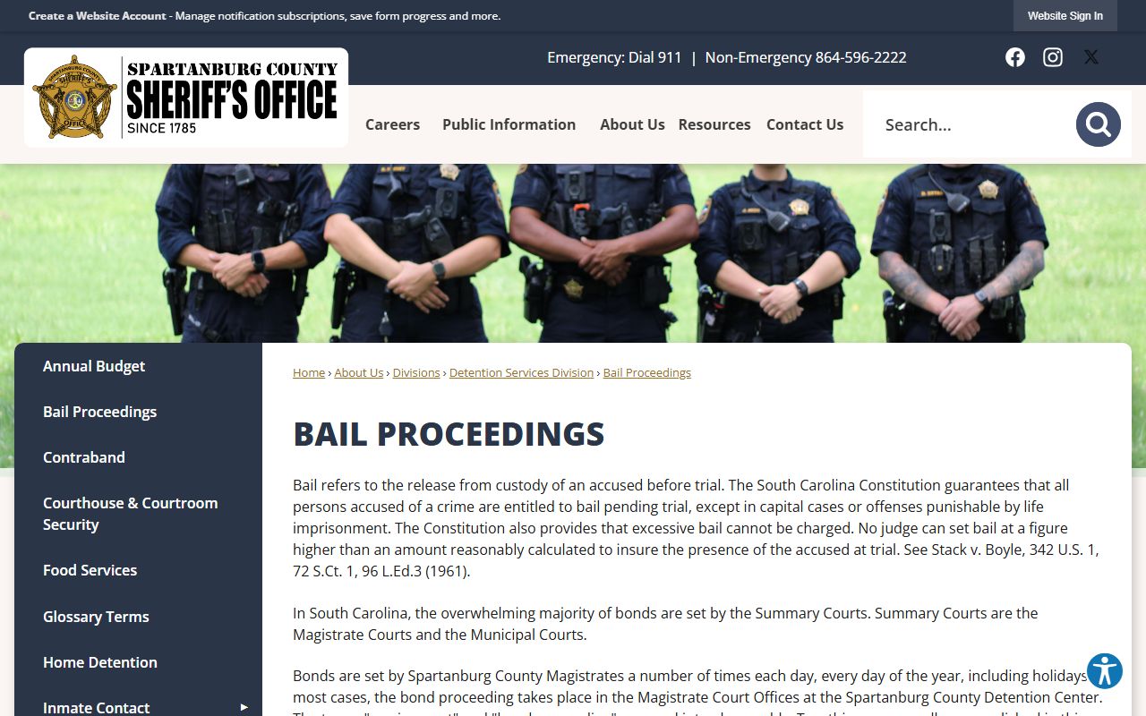 Spartanburg County arrest records and court charges bail proceedings