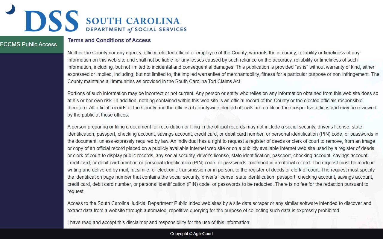 Spartanburg County court records Family Court public index portal