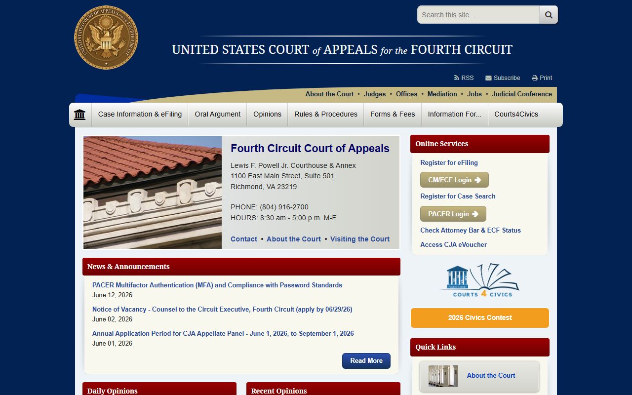 Spartanburg County Circuit Court records Fourth Circuit federal appeals separation