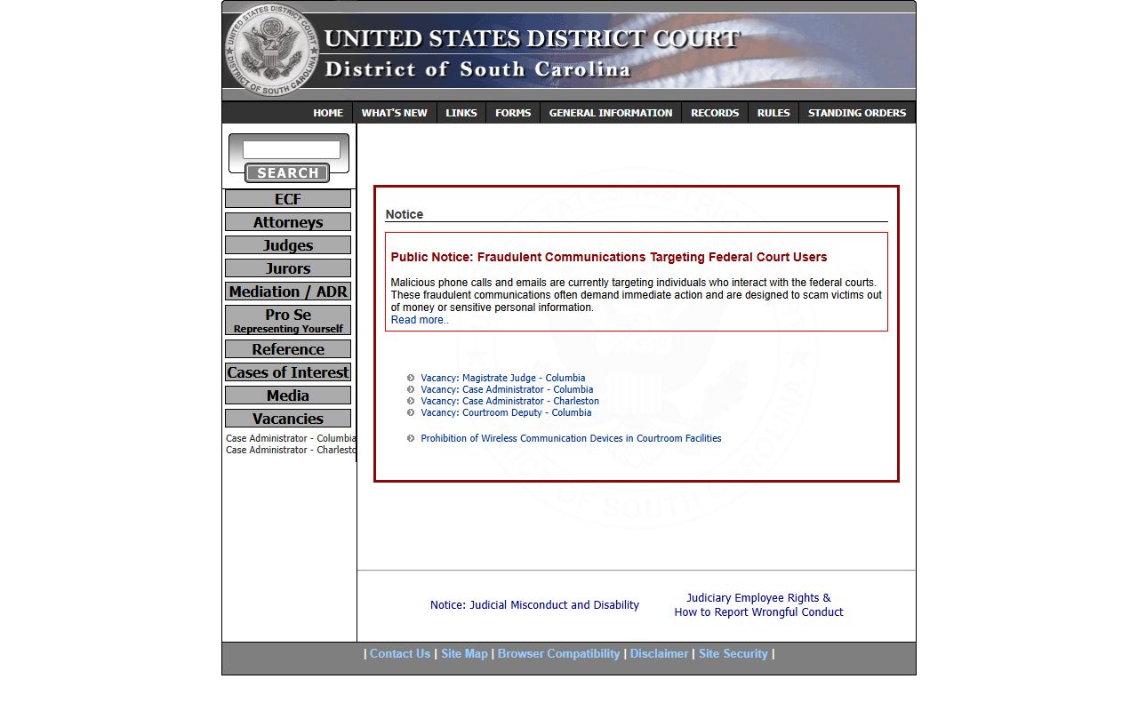 Spartanburg County Circuit Court records state and federal court distinction