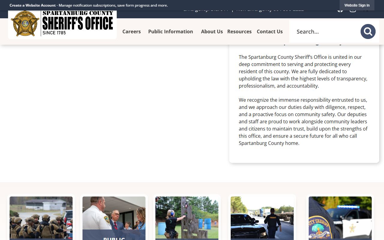 Spartanburg County inmate and sheriff records homepage