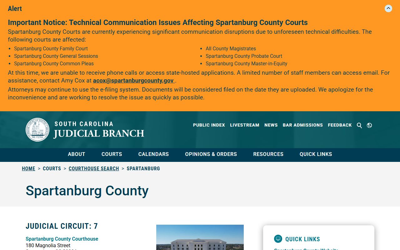Spartanburg County court records courthouse directory